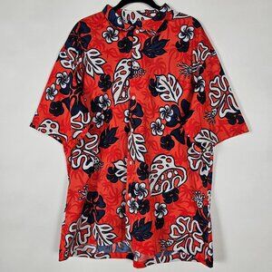 Vintage 90s Local Motion Inc Hawaii Mens XL Short Sleeve Orange Button Shirt